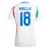 Maglia Calcio Italia Nicolo Barella #18 Seconda Divisa Donna Europei 2024 Manica Corta